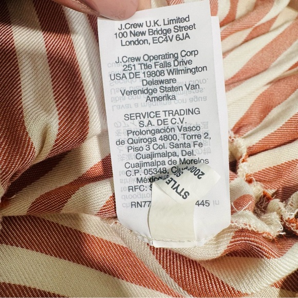 Madewell Courtyard Ruffle Women's Striped Tan Top Size Small - Picture 14 of 14